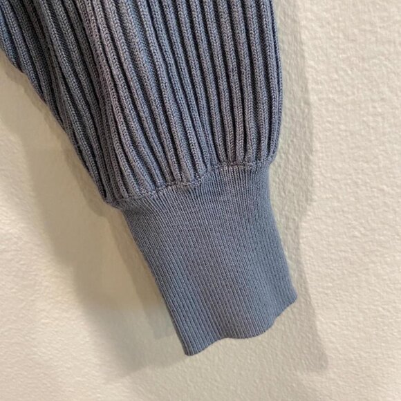 Crossover Tie Open Back Sweater by Love Tree – Light Blue (Size Small) - Picture 4 of 8